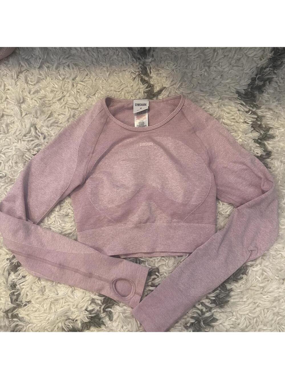 Gymshark pink long sleeve tight crop top